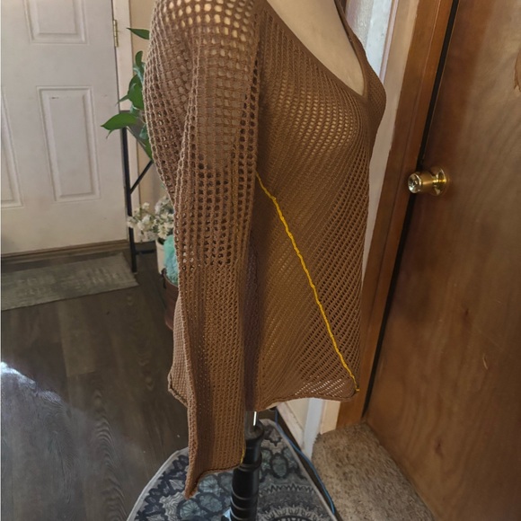 Brown Knit V-Neck Sweater - Picture 5 of 12